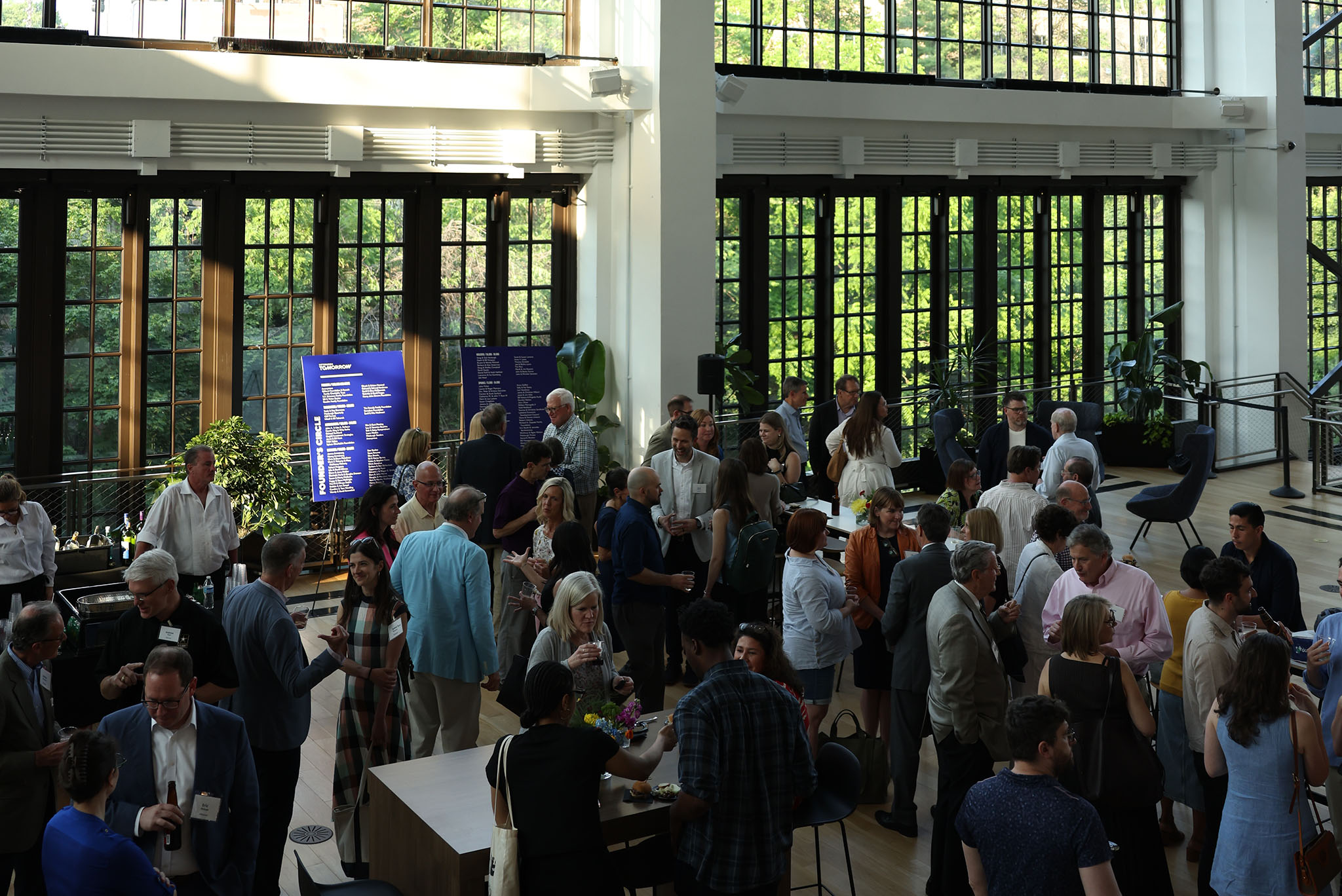 Wide panoramic photograph of the inside of The Assembly at Pittsburgh Tomorrow's Intersection event
